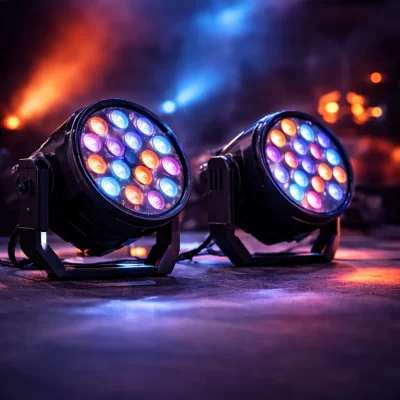 Refletores Par LED para iluminação de eventos corporativos